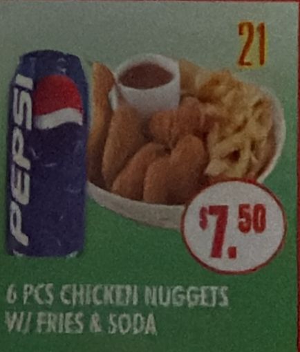 #21 6 Pcs Chicken Nuggets with Fries & Soda