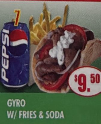 #7 GYRO W/ FRIES & SODA
