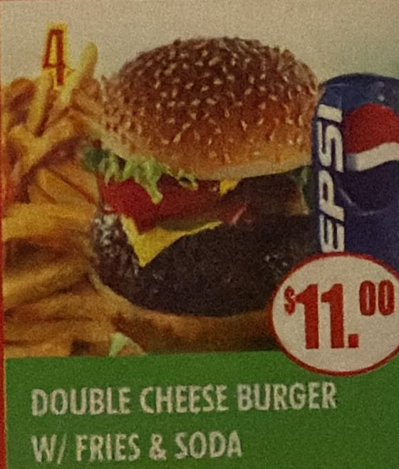 #4 DOUBLE CHEESE BURGER W/ FRIES & SODA