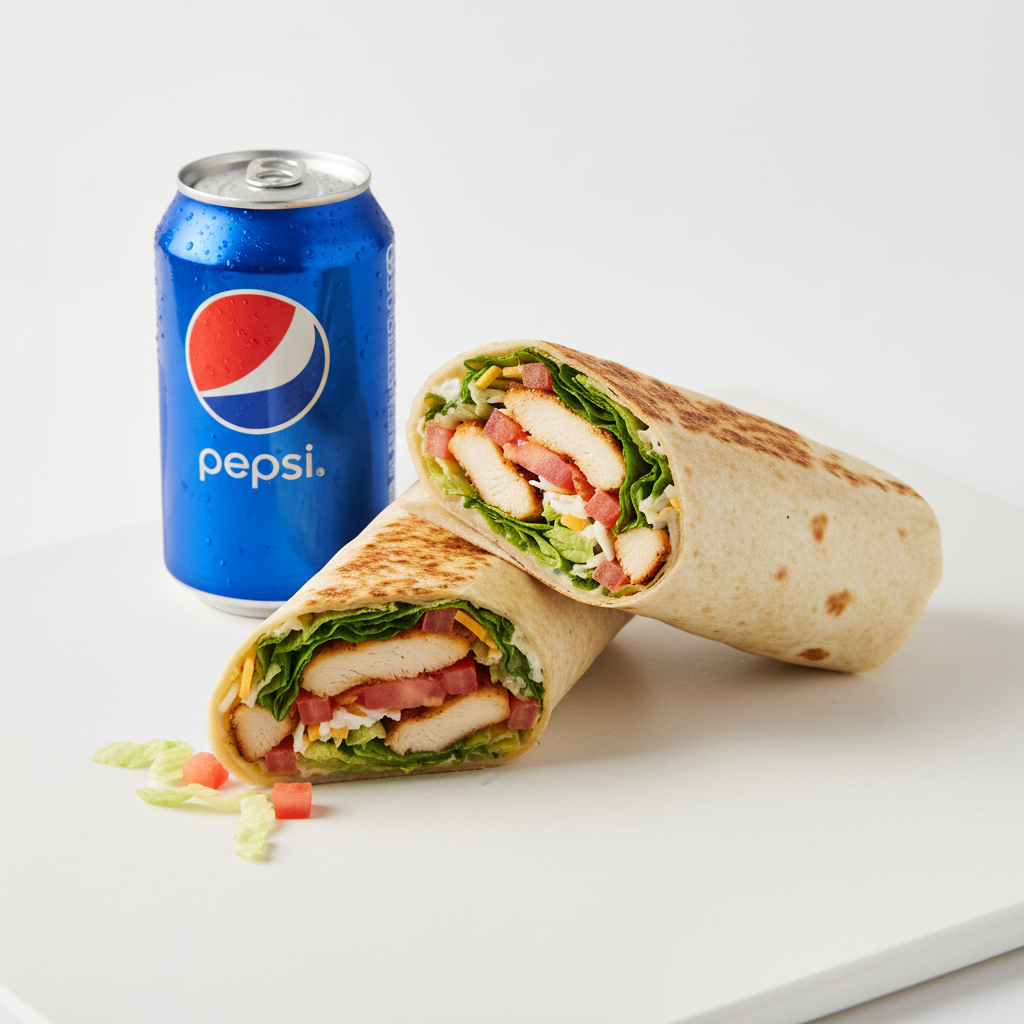 #18 2PCS. Grilled Chicken or Tuna Wrap W/Soda
