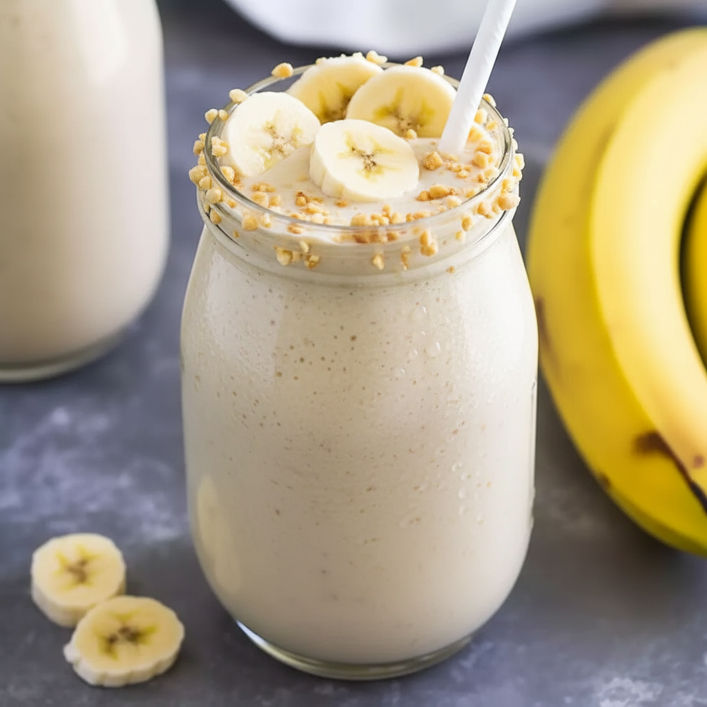 Banana Peanut Smoothie / Batido de Plátano con Maní
