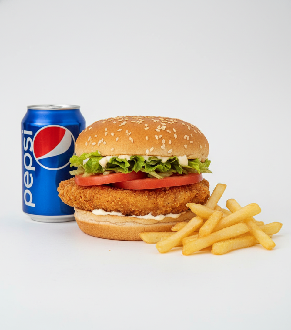 #2 CHICKEN SANDWICH REGULAR OR SPICY W/ FRIES & SODA