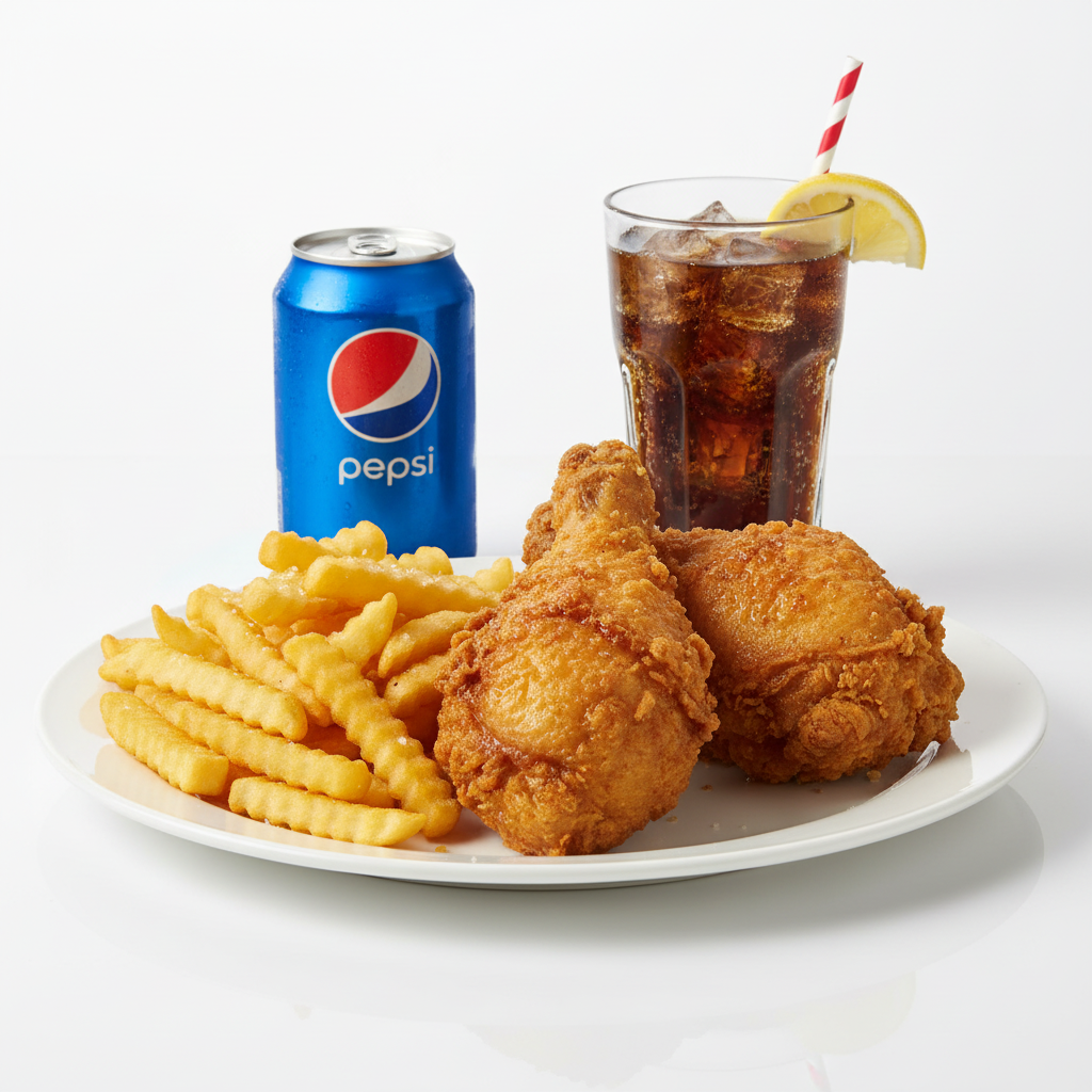 #8 2 Pcs Fried Chicken with Fries & Soda